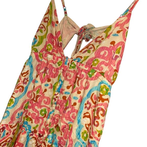 House of Harlow 1960 Stunning Paisley pink blue Moroccan tile sun dress M - Picture 3 of 4